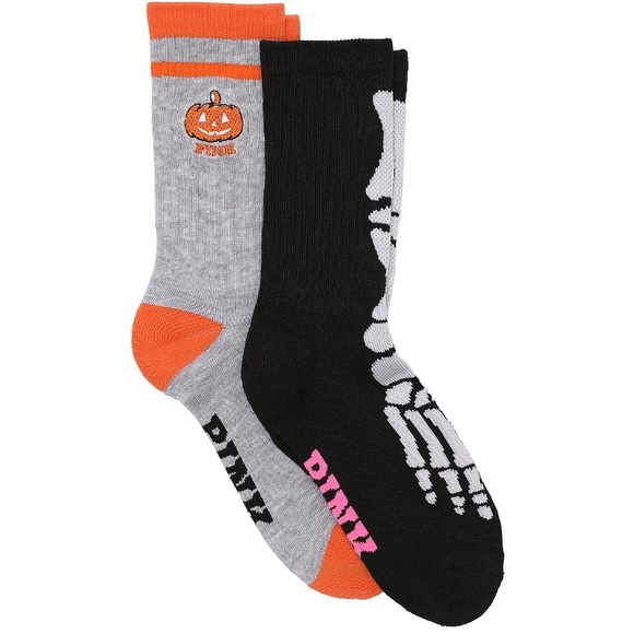 🔥VS Pink Halloween Ltd Edition 2-pk crew socks NWT - Picture 1 of 8